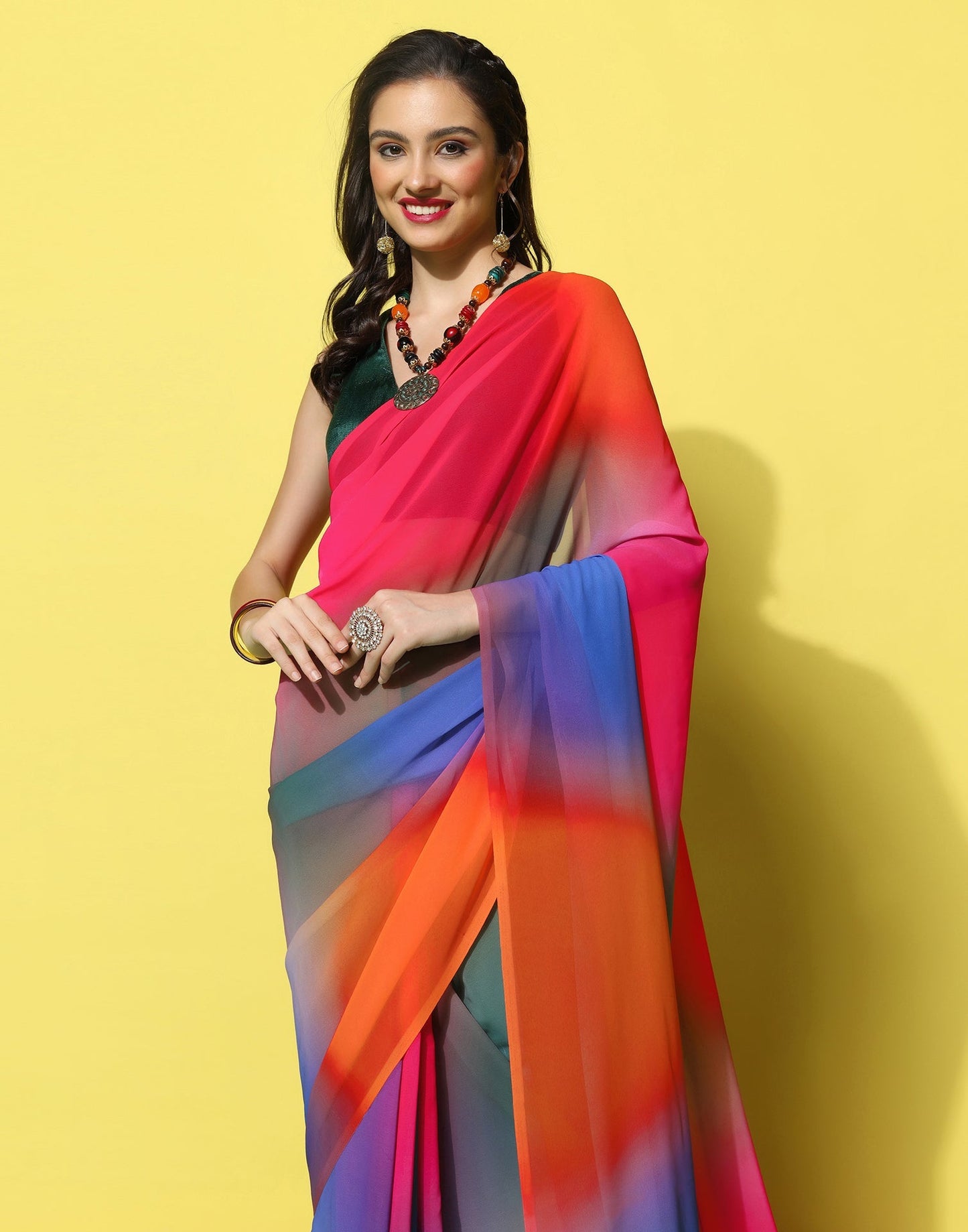 Multicoloured Georgette Saree | Sudathi