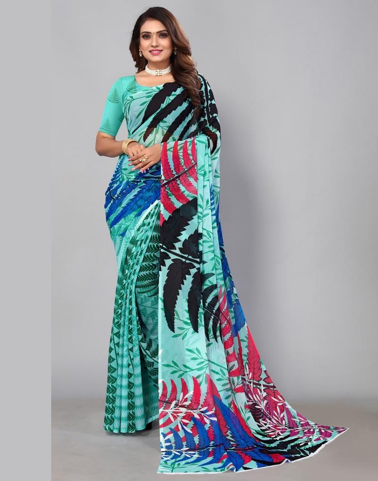 Light Blue Georgette Saree | Sudathi