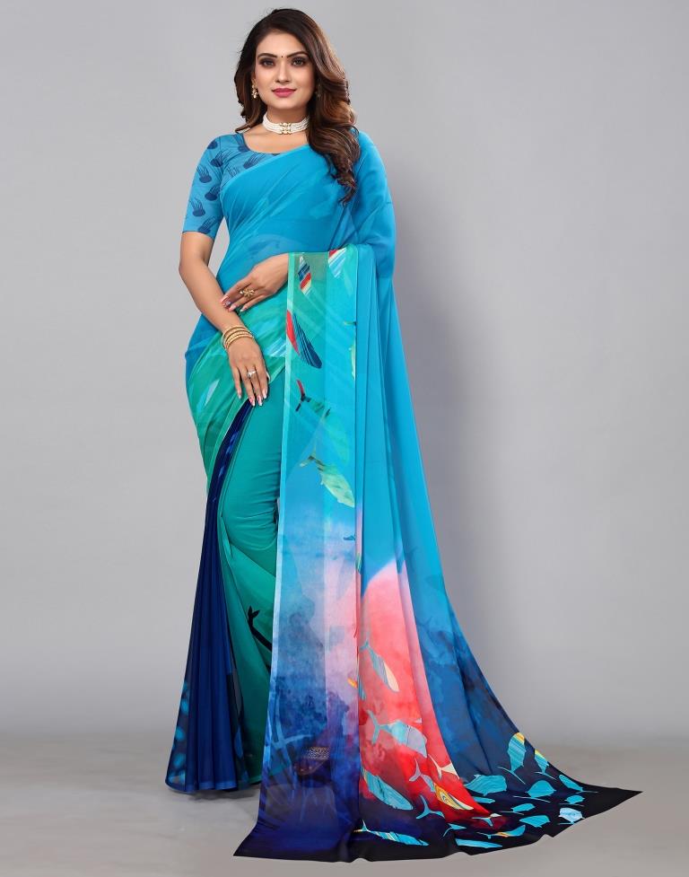 Multicoloured Georgette Saree | Sudathi