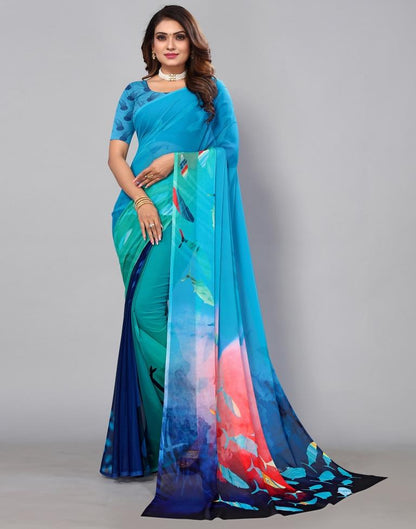 Multicoloured Georgette Saree | Sudathi