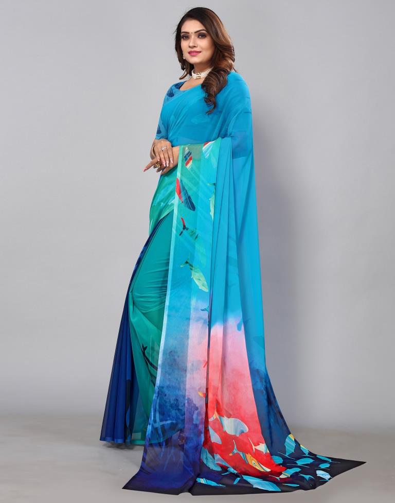 Multicoloured Georgette Saree | Sudathi