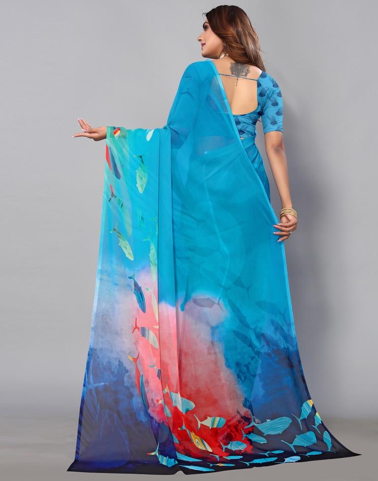 Multicoloured Georgette Saree | Sudathi