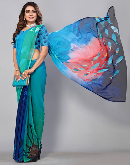 Multicoloured Georgette Saree | Sudathi