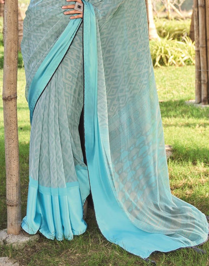 Light Blue Georgette Saree | Leemboodi