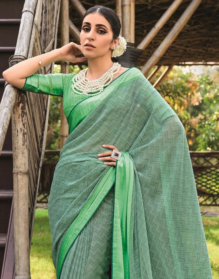 Light Green Georgette Saree | Leemboodi