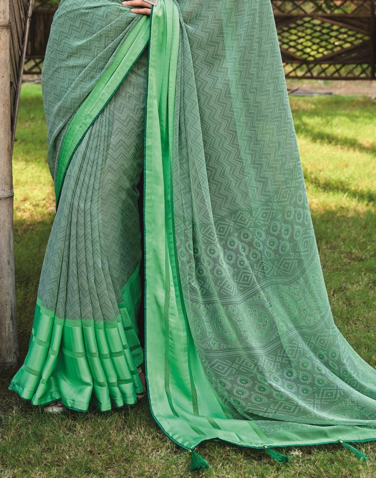 Light Green Georgette Saree | Leemboodi
