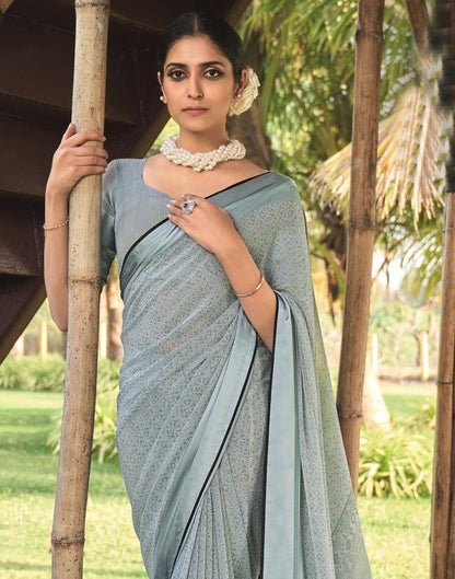 Grey Georgette Saree | Leemboodi
