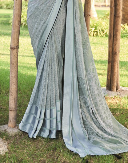 Grey Georgette Saree | Leemboodi