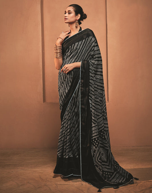 Black Georgette Saree | Leemboodi