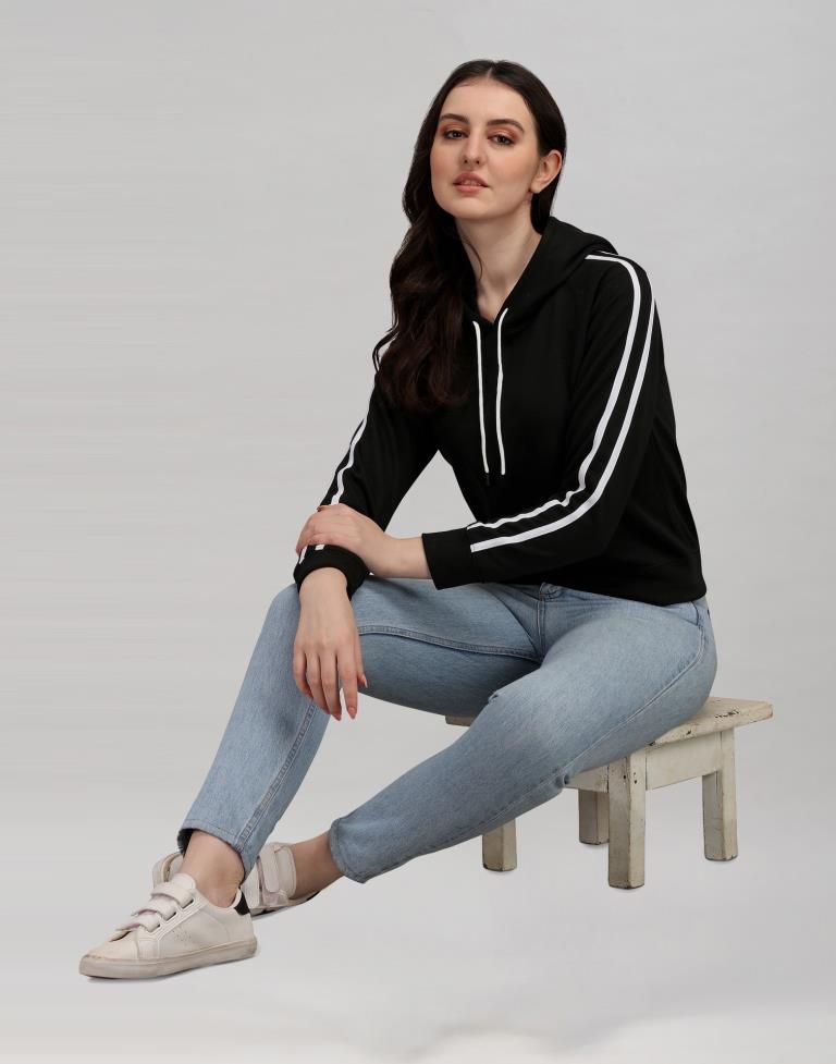 Black Cotton Hoodie | Sudathi
