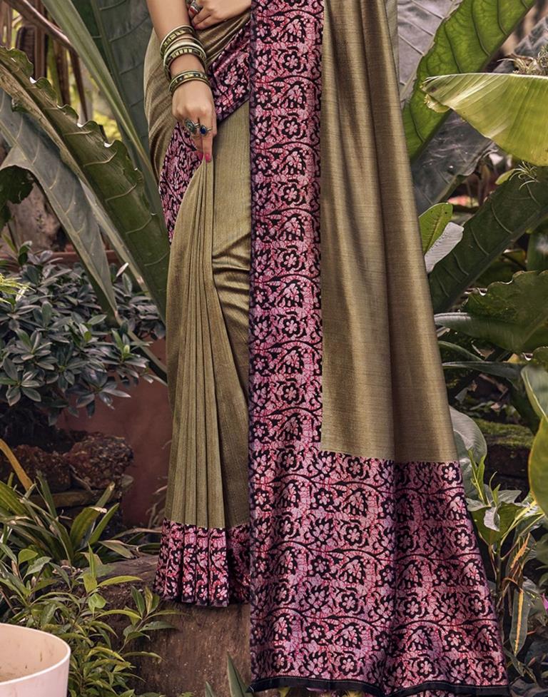 Pink Printed Saree | Leemboodi