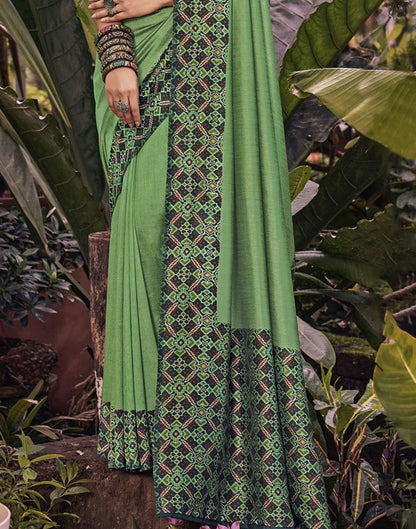 Green Printed Saree | Sudathi