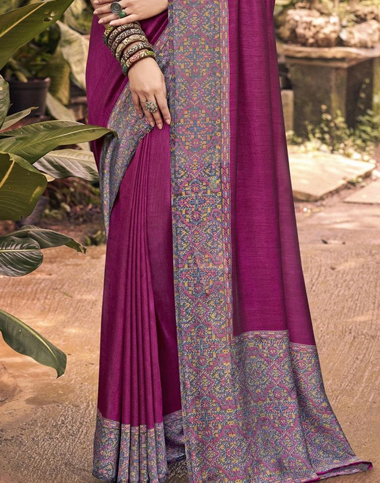 Magenta Printed Saree | Leemboodi