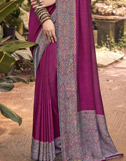 Magenta Printed Saree | Leemboodi