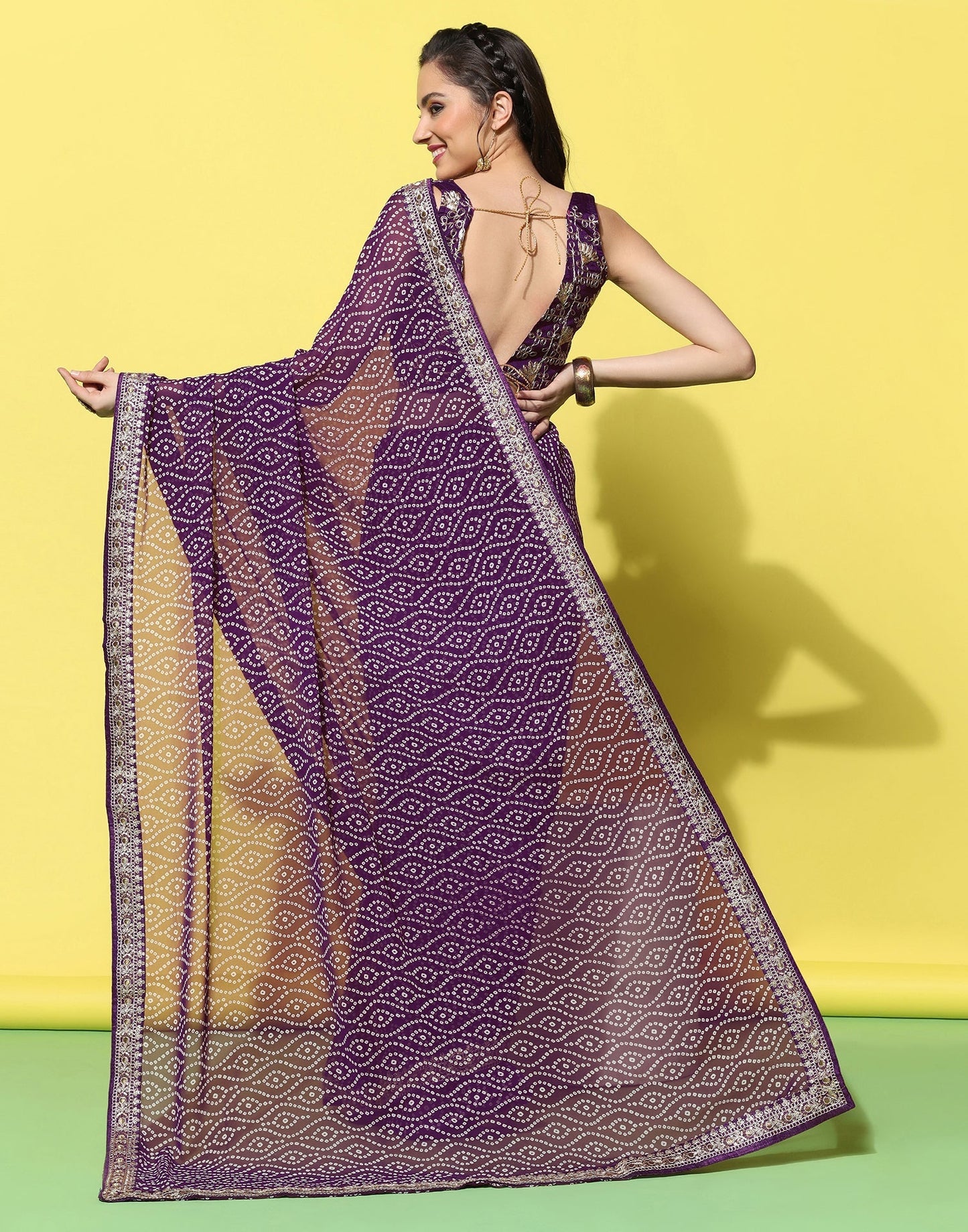 Purple Georgette Saree | Leemboodi