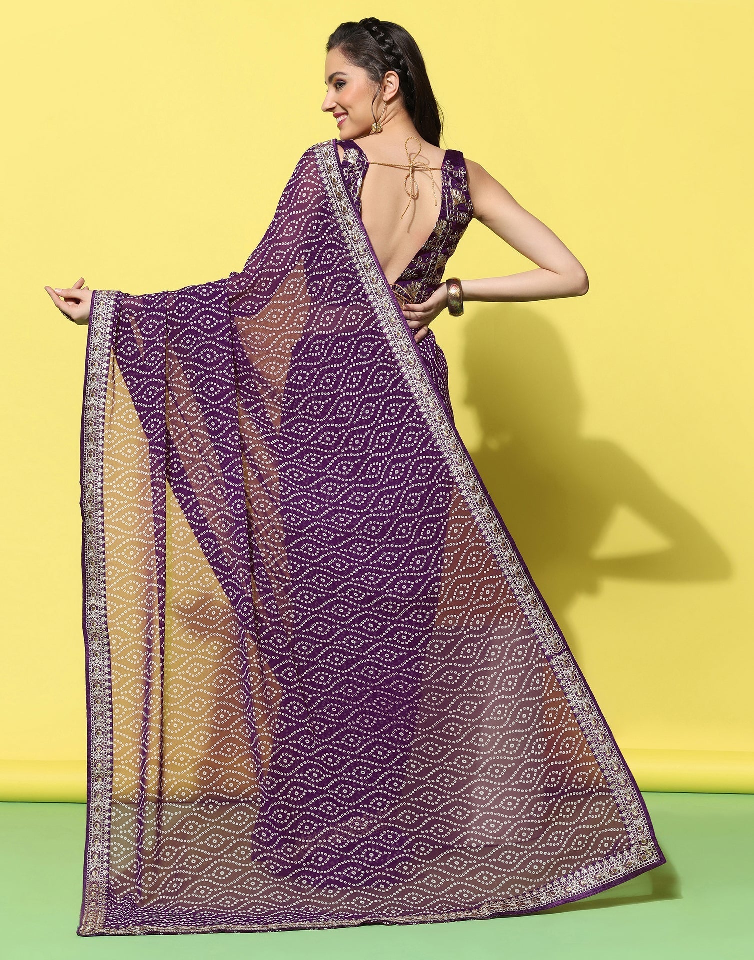Purple Georgette Saree | Leemboodi
