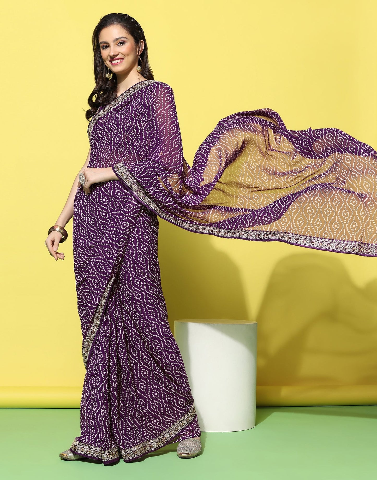 Purple Georgette Saree | Leemboodi