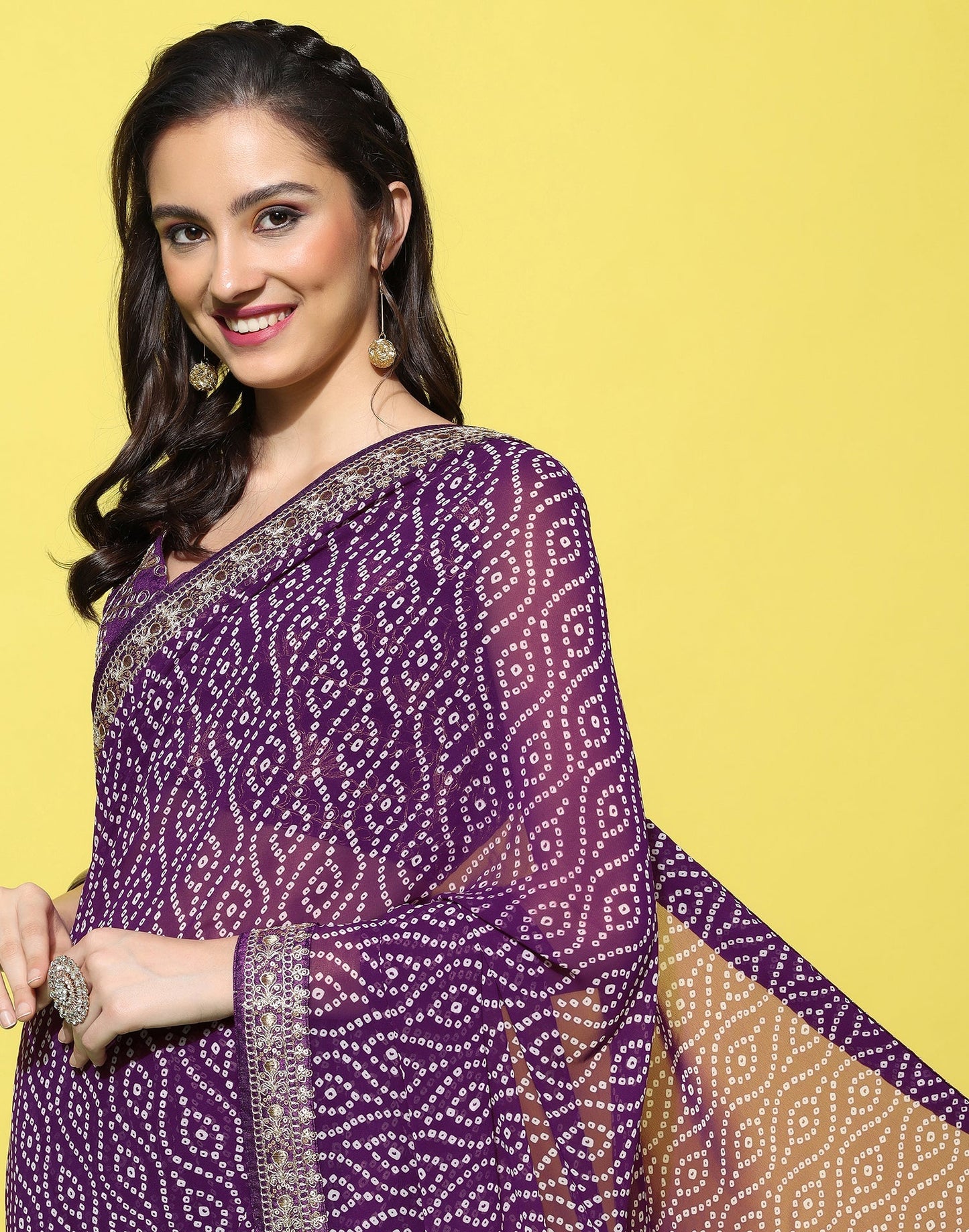 Purple Georgette Saree | Leemboodi