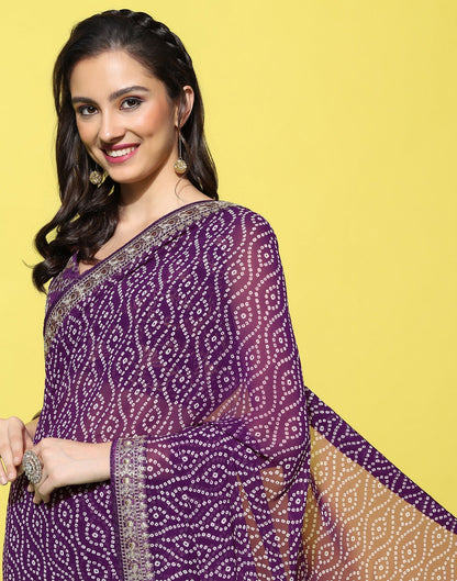 Purple Georgette Saree | Leemboodi