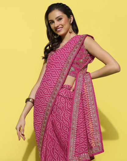 Pink Georgette Saree | Leemboodi