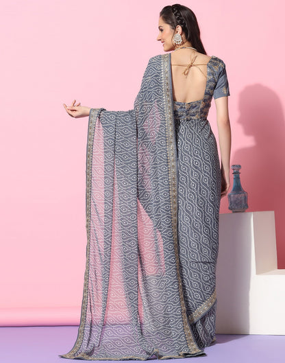 Grey Georgette Saree | Leemboodi