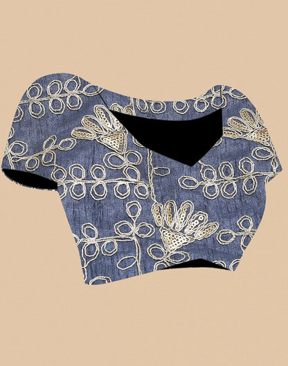 Grey Georgette Saree | Leemboodi