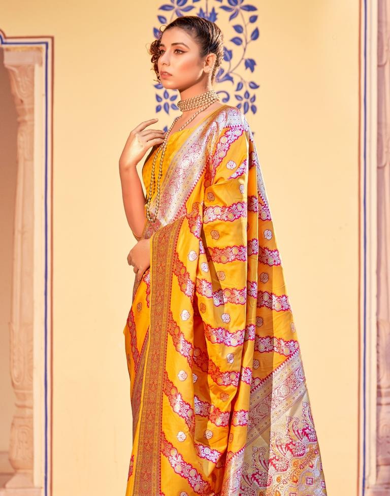 Yellow Silk Saree | Leemboodi