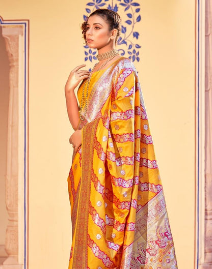 Yellow Silk Saree | Leemboodi