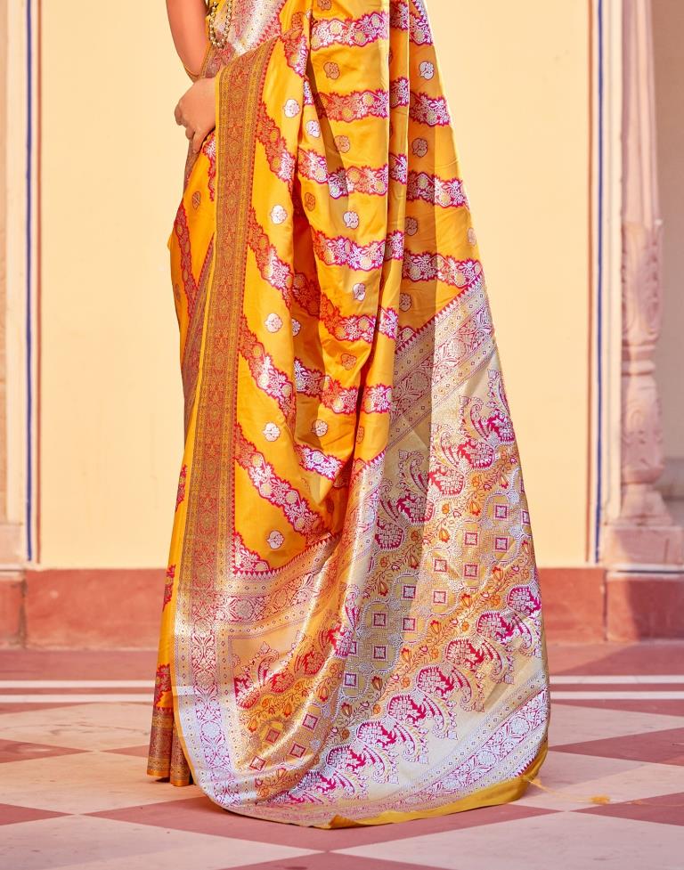 Yellow Silk Saree | Leemboodi
