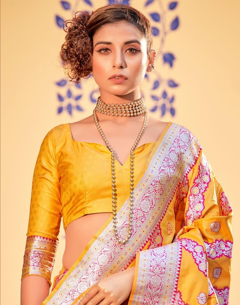 Yellow Silk Saree | Leemboodi