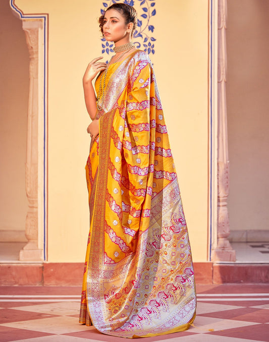 Yellow Silk Saree | Leemboodi