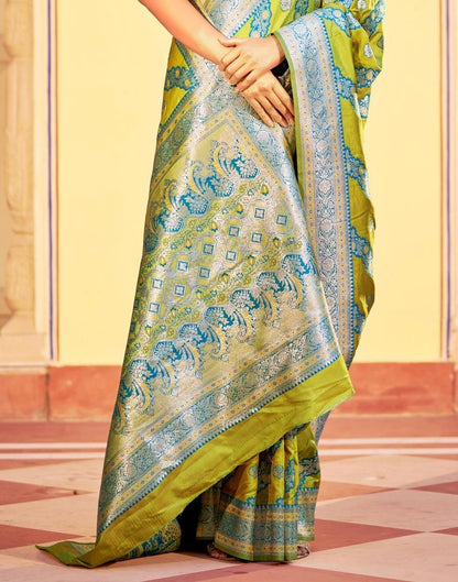 Pear Green Silk Saree | Leemboodi