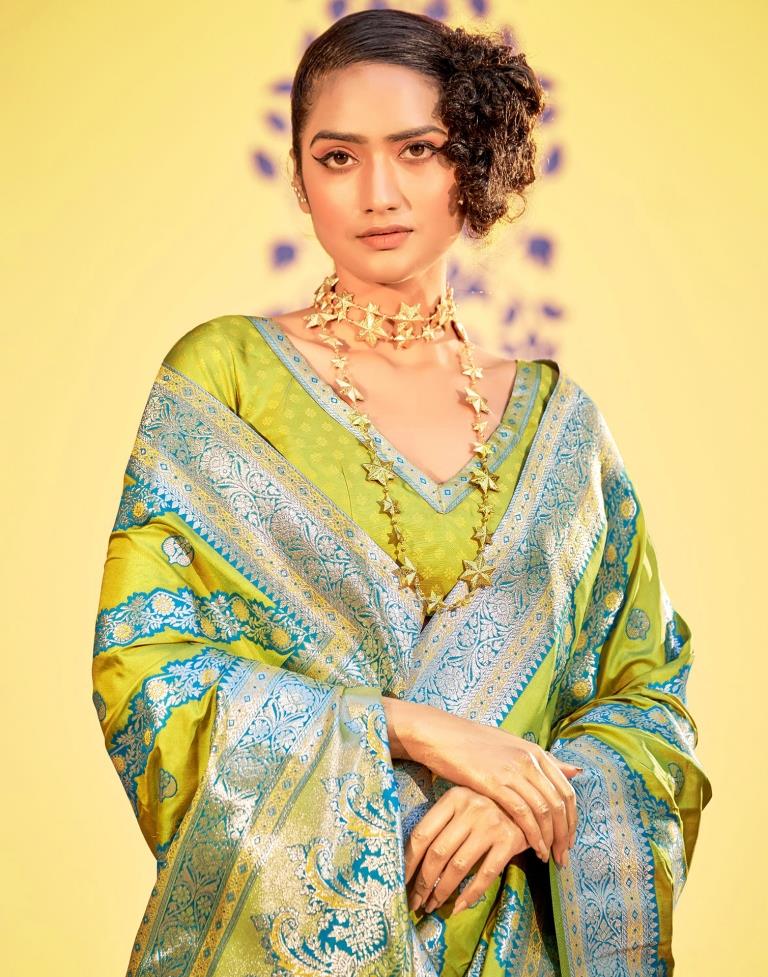 Pear Green Silk Saree | Leemboodi