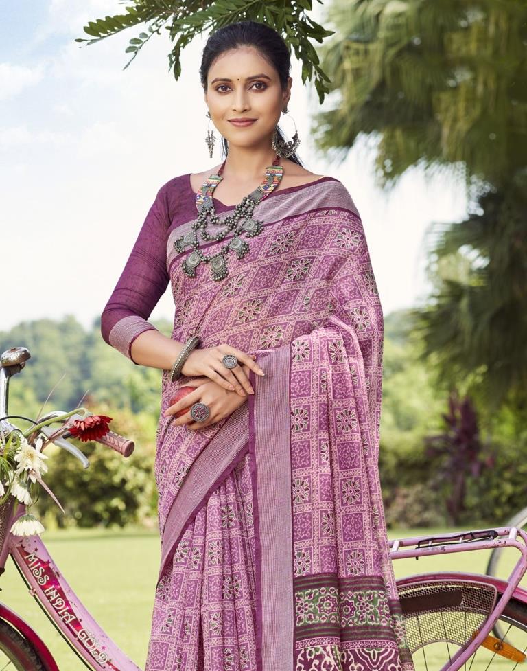 Light Purple Cotton Saree | Sudathi
