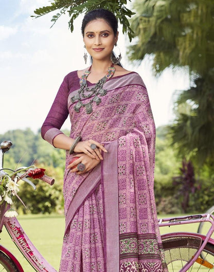 Light Purple Cotton Saree | Sudathi