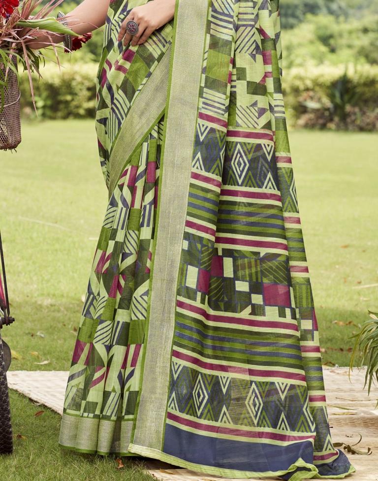 Light Green Cotton Saree | Sudathi