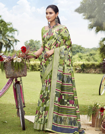 Light Green Cotton Saree | Sudathi