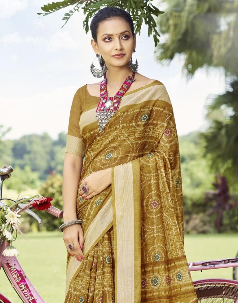 Mustard Yellow Cotton Saree | Sudathi