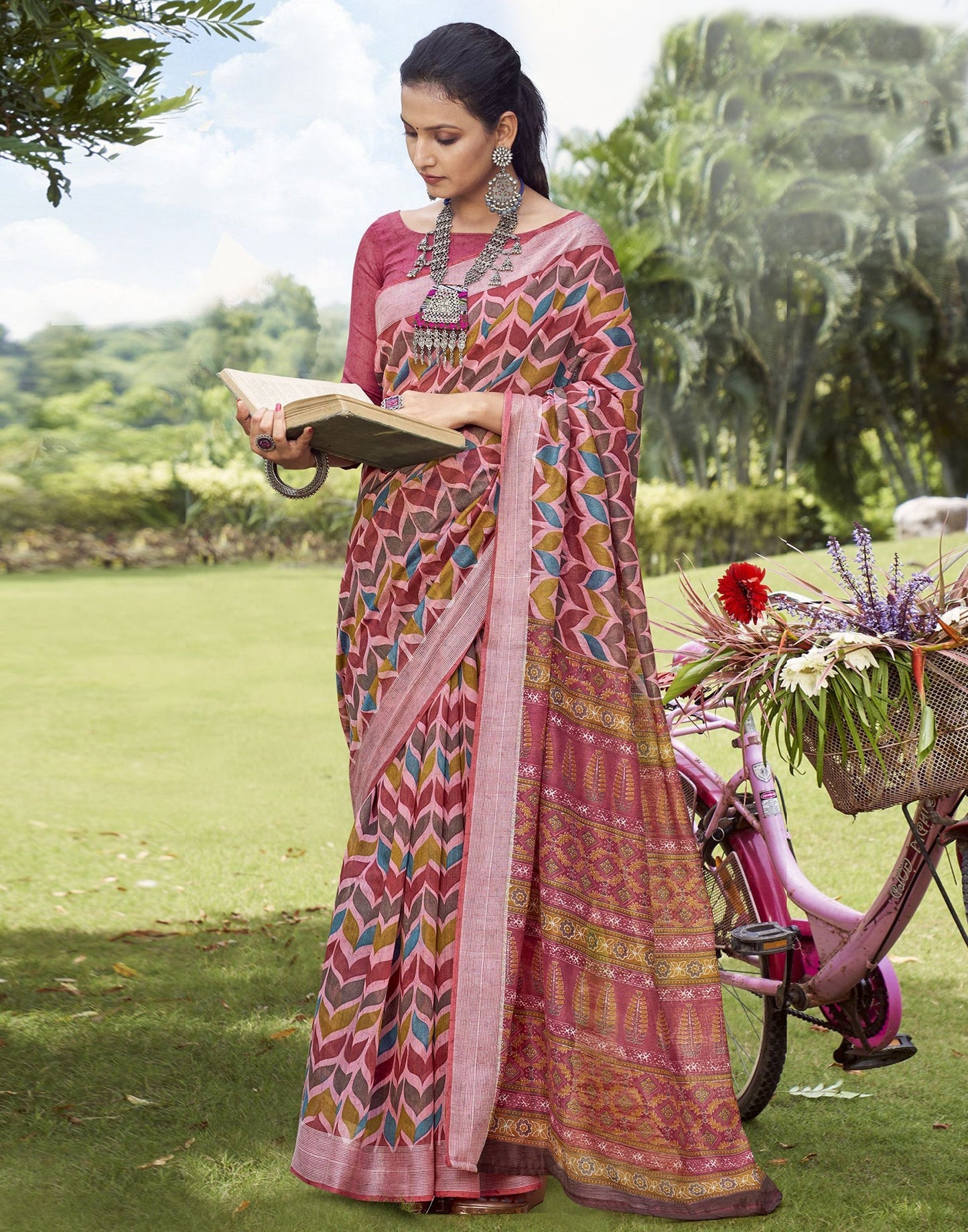 Vibrant Multicoloured Cotton Saree | Sudathi