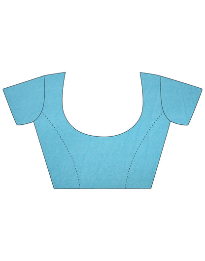 Turquoise Blue Georgette Printed Saree