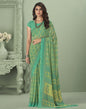 Green Georgette Printed Saree