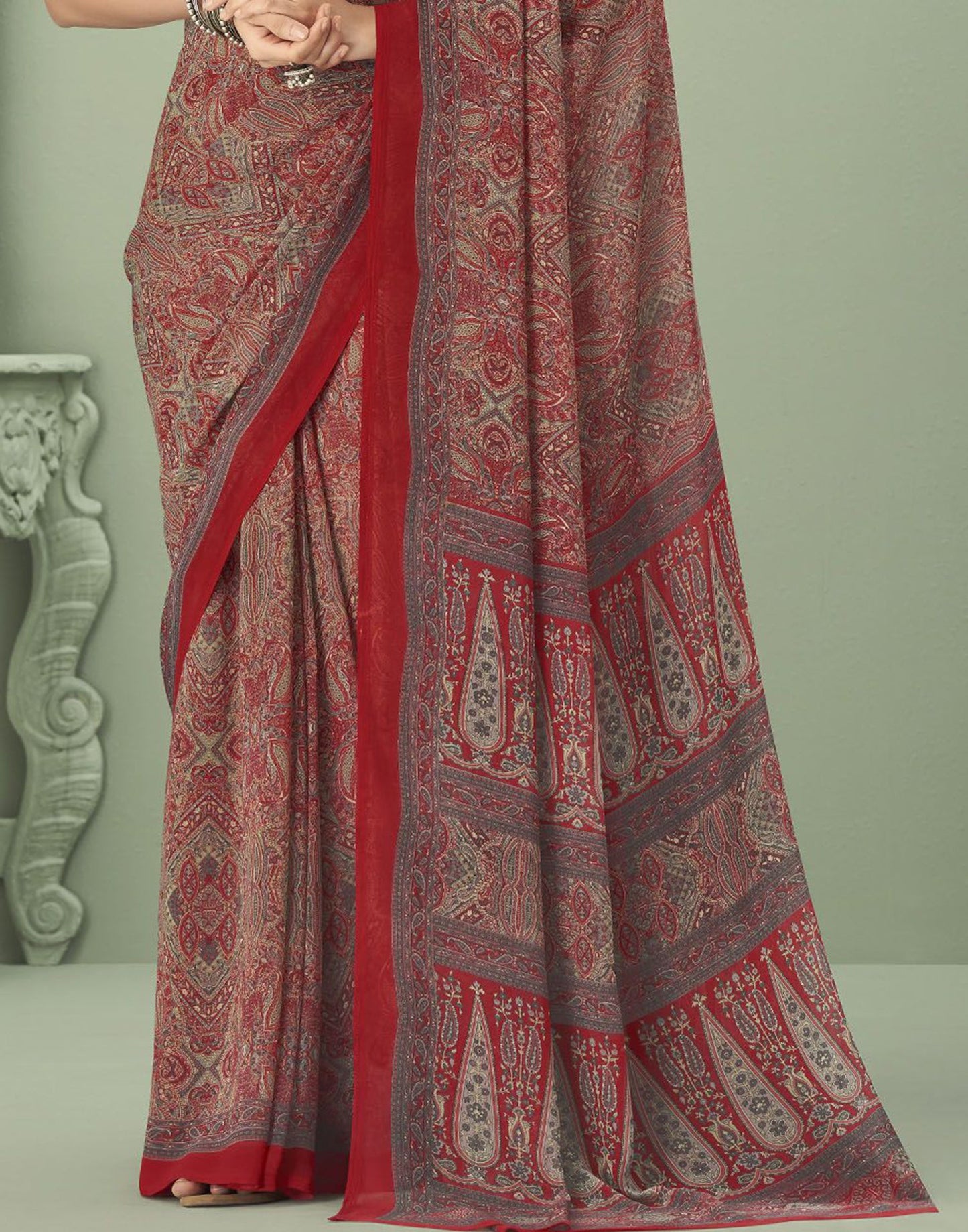 Multicoloured Georgette Printed Saree