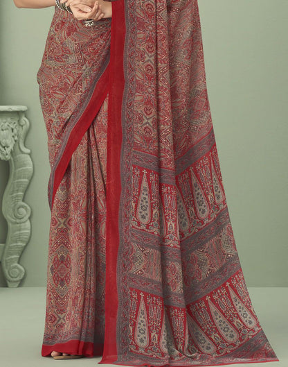 Multicoloured Georgette Printed Saree