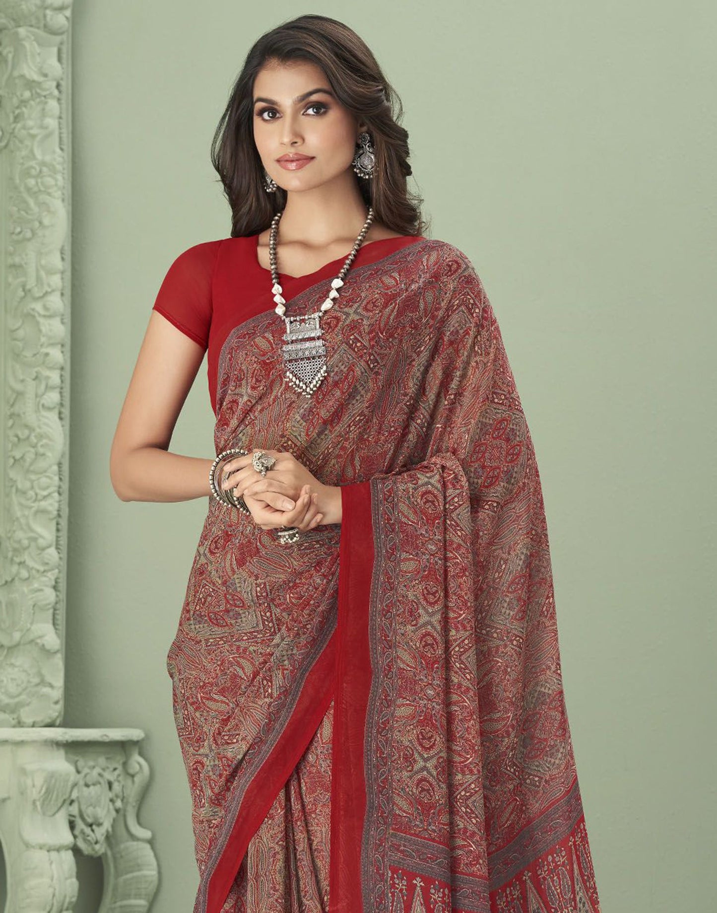 Multicoloured Georgette Printed Saree