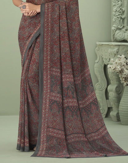 Multicoloured Georgette Printed Saree