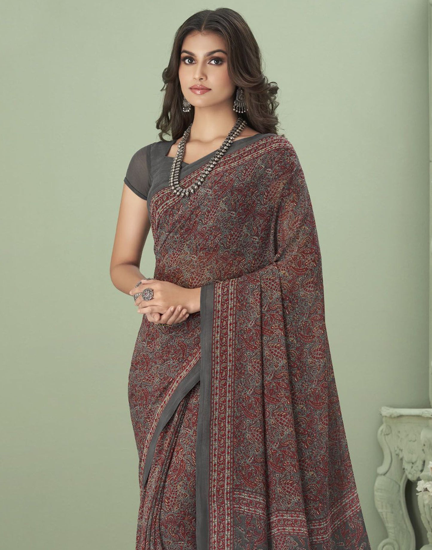 Multicoloured Georgette Printed Saree