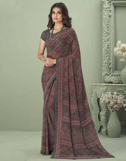 Multicoloured Georgette Printed Saree
