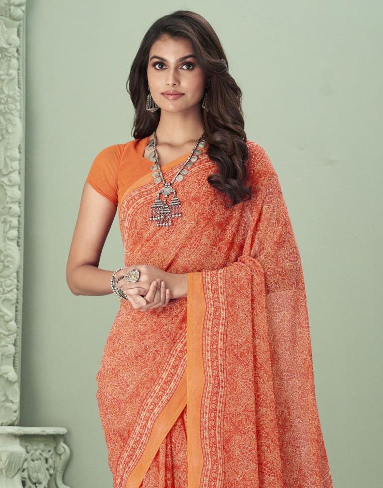 Red Georgette Saree | Sudathi