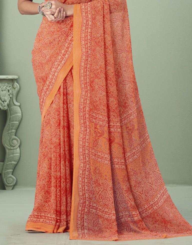 Red Georgette Saree | Sudathi
