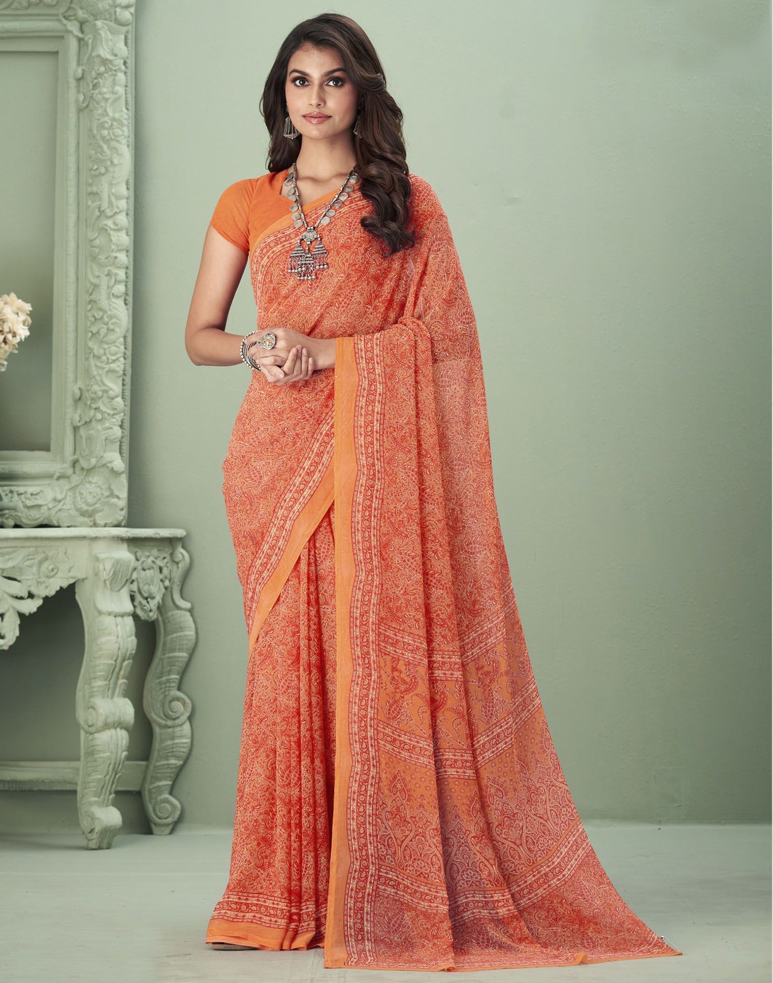 Red Georgette Saree | Sudathi